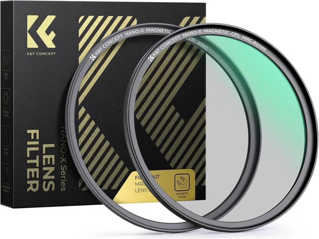 K&F Concept Filtre CPL Magnétique 82mm Série X avec Bague d'Adaptation