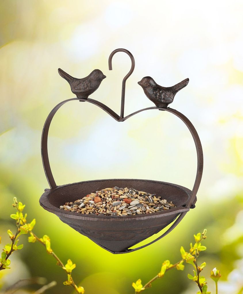 HI Vogelfutterspender Herzform 22 cm Braun Produktbild 