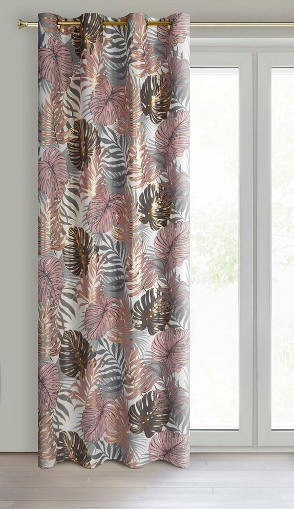 Vorhang KORFU rosa gold 140x250 cm  Ösen Ösenvorhang Produktbild 