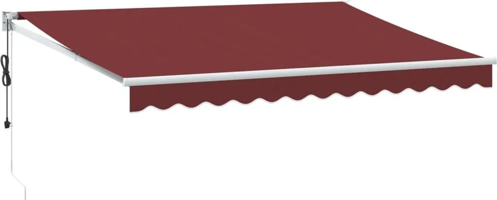 Store banne motorisé rouge bourgogne 350x250 cm avec bras articulés