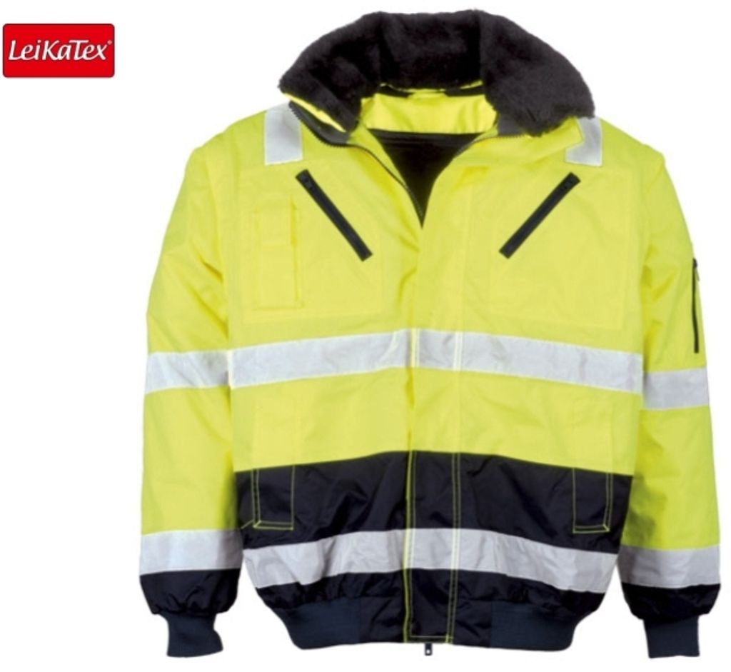 Piloten Warnschutz Jacke nach EN 471 & EN 343 Neongelb Größe XXL