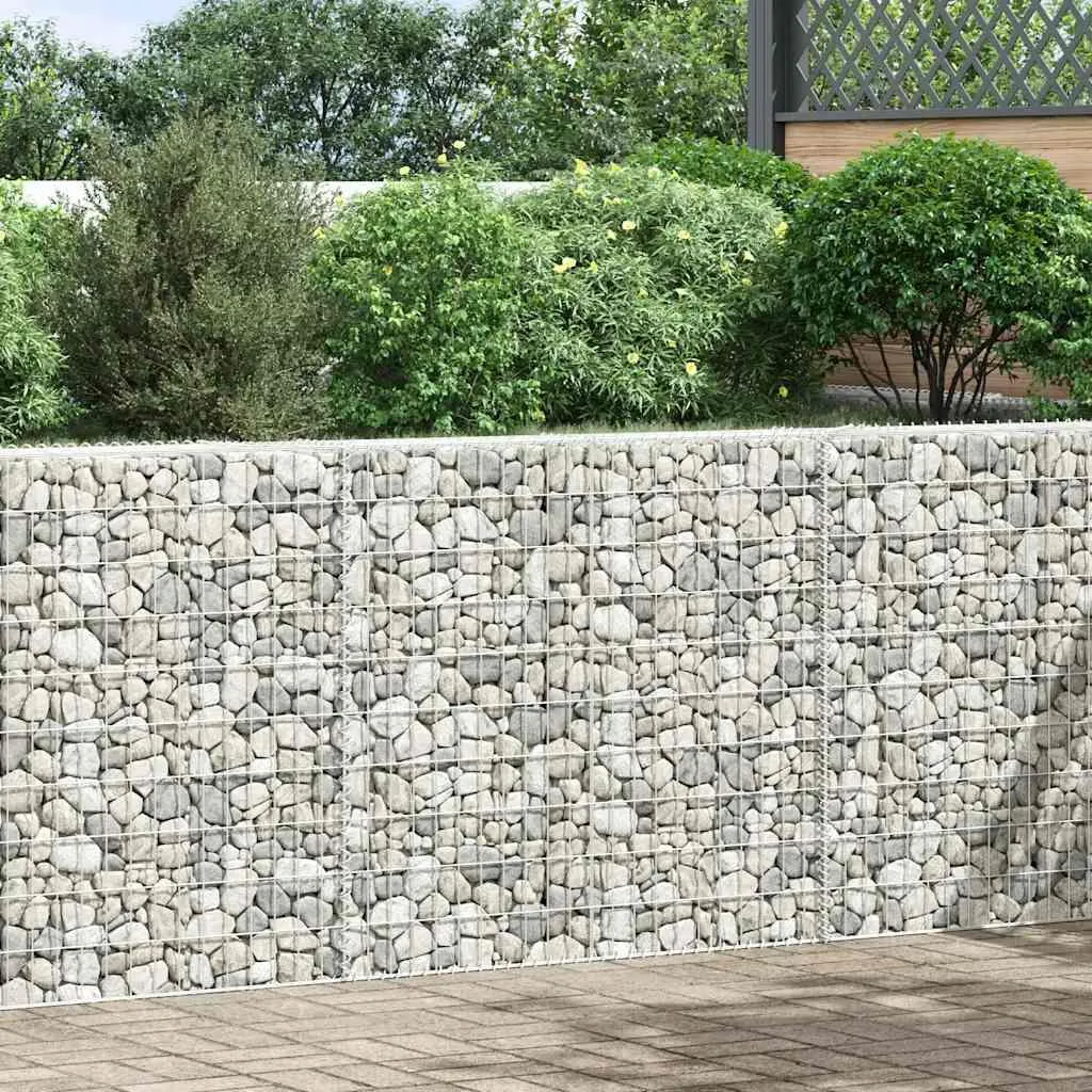 Gabion haut-plateau trapézoïdal vidaXL en acier galvanisé 150x20x100 cm