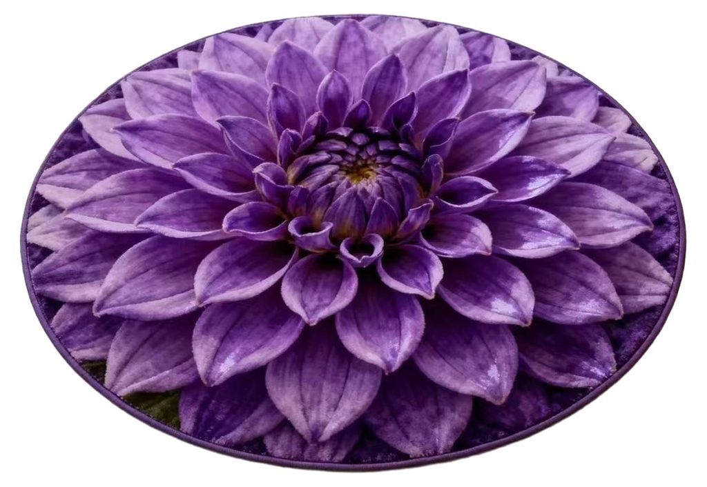 Floraler Plüsch-Fußteppich mit 3D-Optik, runder kleiner Teppich, rutschfest, saugfähig, für Wohnzimmer, Schlafzimmer, Küche, Badezimmer, Sofa,...