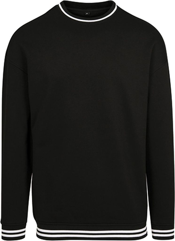 Build Your Brand BY104 | Herren College Sweat Crew, Baumwoll-Mix - Farbe: Black/White - Größe: M
