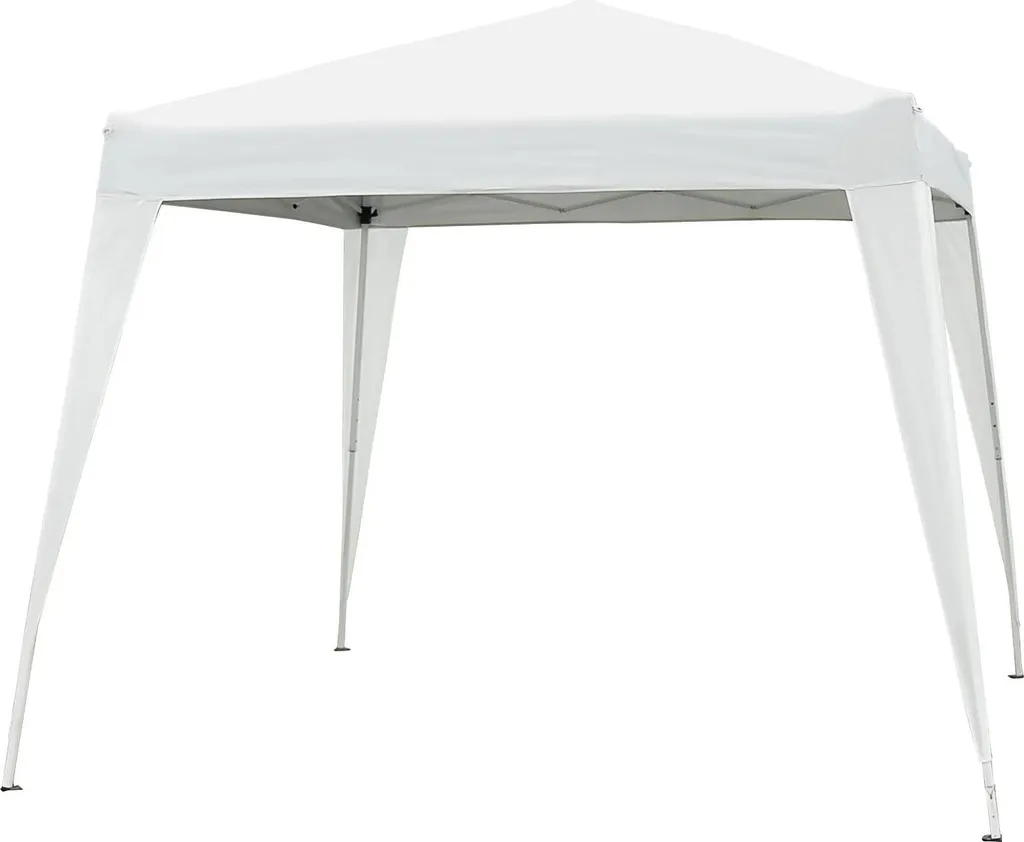 Tonnelle pliante Pop-Up 2,4x2,4m en acier blanc pour réception et fête