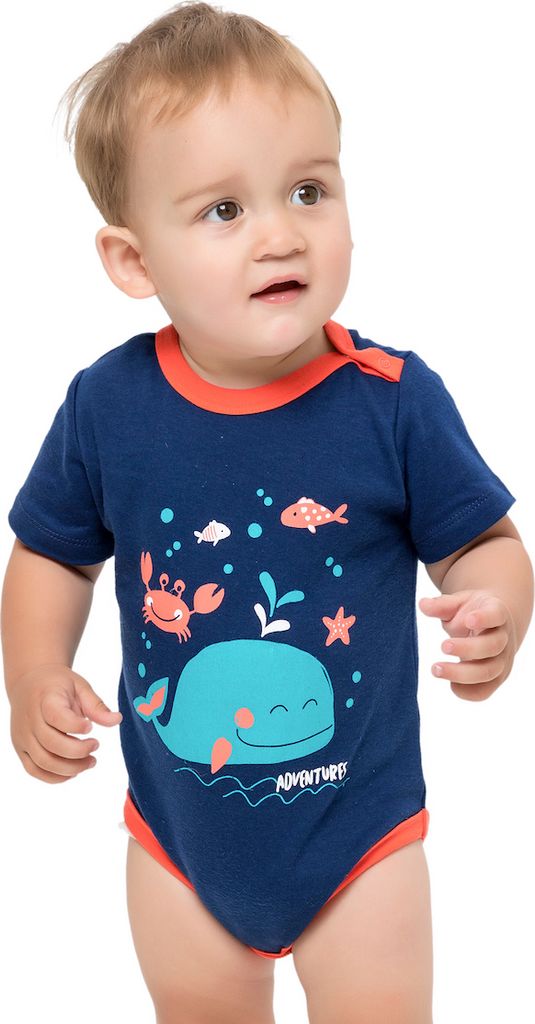 Baby Jungen Body See Friends - Navy - 74