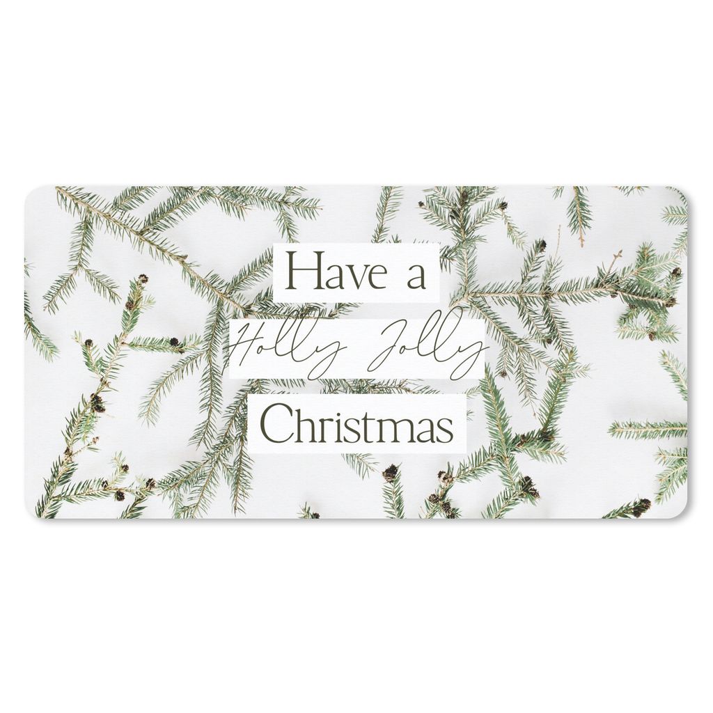 MuchoWow Schreibtischunterlage Winter - Weihnachtszweige - Zitat 80x40 cm - XXL Mauspad - Gaming Mauspad
