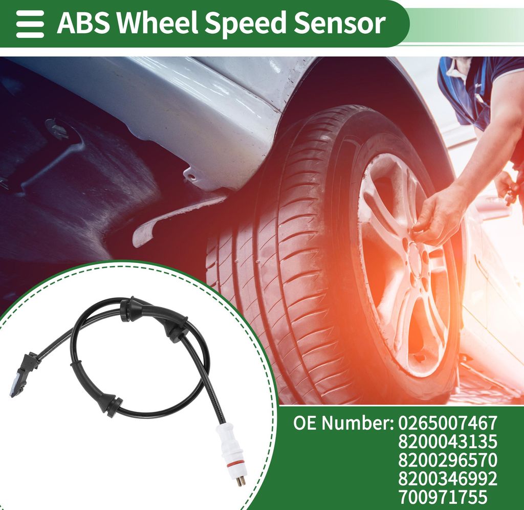 ABS Raddrehzahlsensor ABS Sensor Antiblockiersystem Sensor für Renault Scenic 2002-2005 Nr.0265007467/8200043135 Vorne Links Rechts