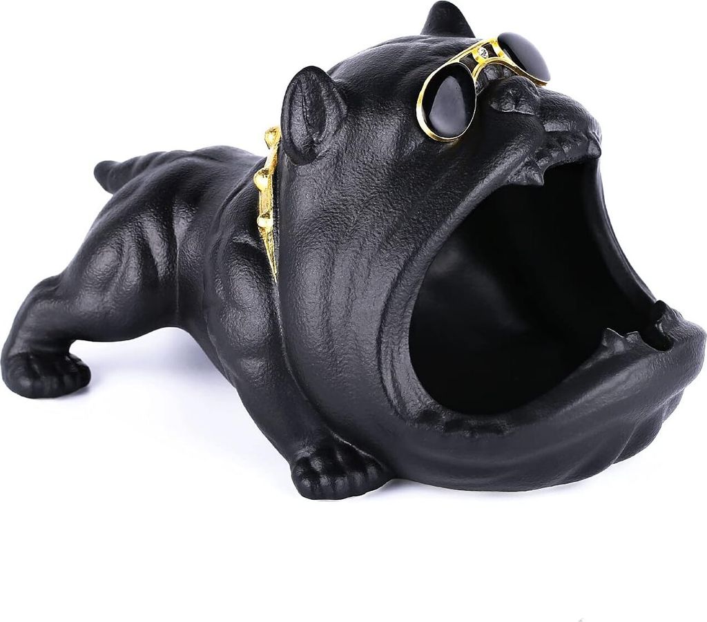 Brüllendes Nilpferd, Keramik-Aschenbecher, süßer Cartoon-Hund, kreativer Aschenbecher (schwarz), Schreibtisch-Aschenbecher für den Innen- und A...
