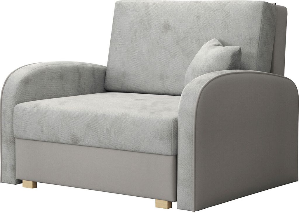 MIRJAN24 Schlafsofa Viva Soft I, Stilvoll Polstersofa, Polstersofa mit Schlaffunktion und Bettkasten (Farbe: Mono 244 + Sorriso 4)