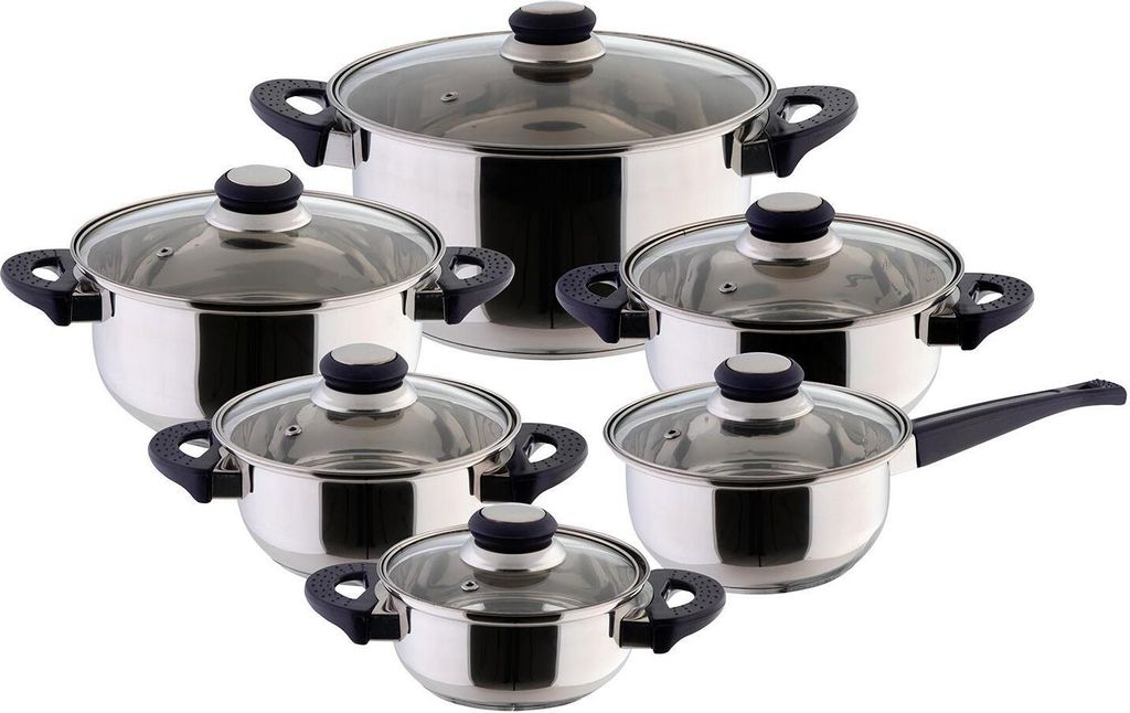 Set di pentole Karin in acciaio inox 6 pezzi Immagine del prodotto 