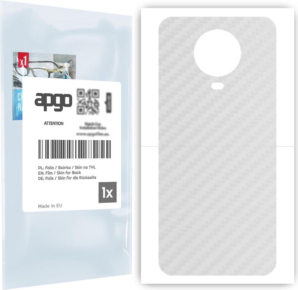 apgo Rückseite Schutzfolie für Nokia G20 - Hinten Schutzfolie Carbon Transparent (durchsichtig), Rückseite Folie schützt vor Kratzern und Finge...