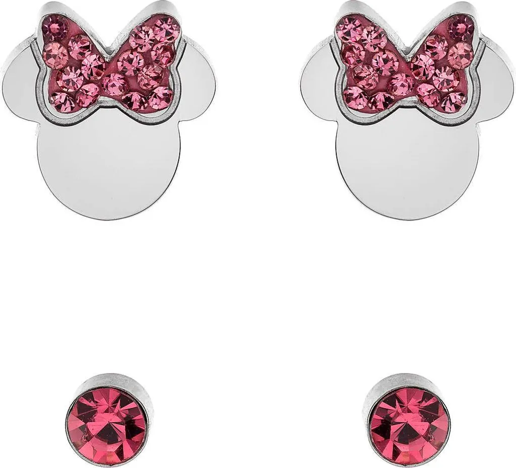 Boucles d'oreilles Disney Minnie Mouse argentées pour enfant en clous