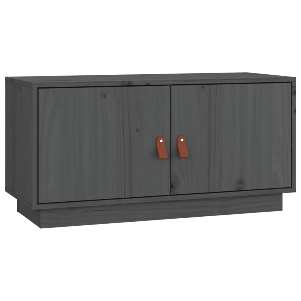 vidaXL TV-Schrank Grau 80x34x40 cm Massivholz Kiefer Produktbild 