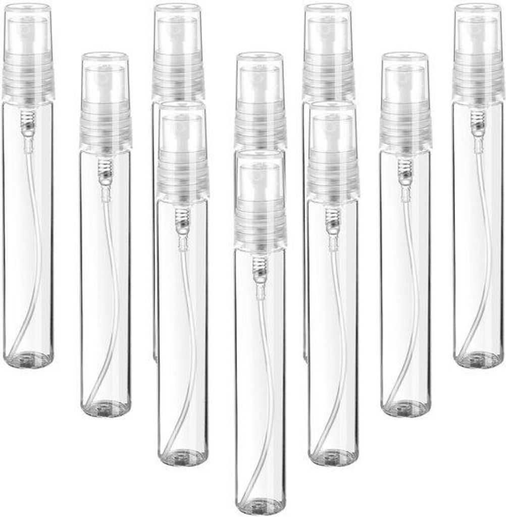 Set aus 10 mini-Sprühschraubflaschen für Parfum und Kosmetik