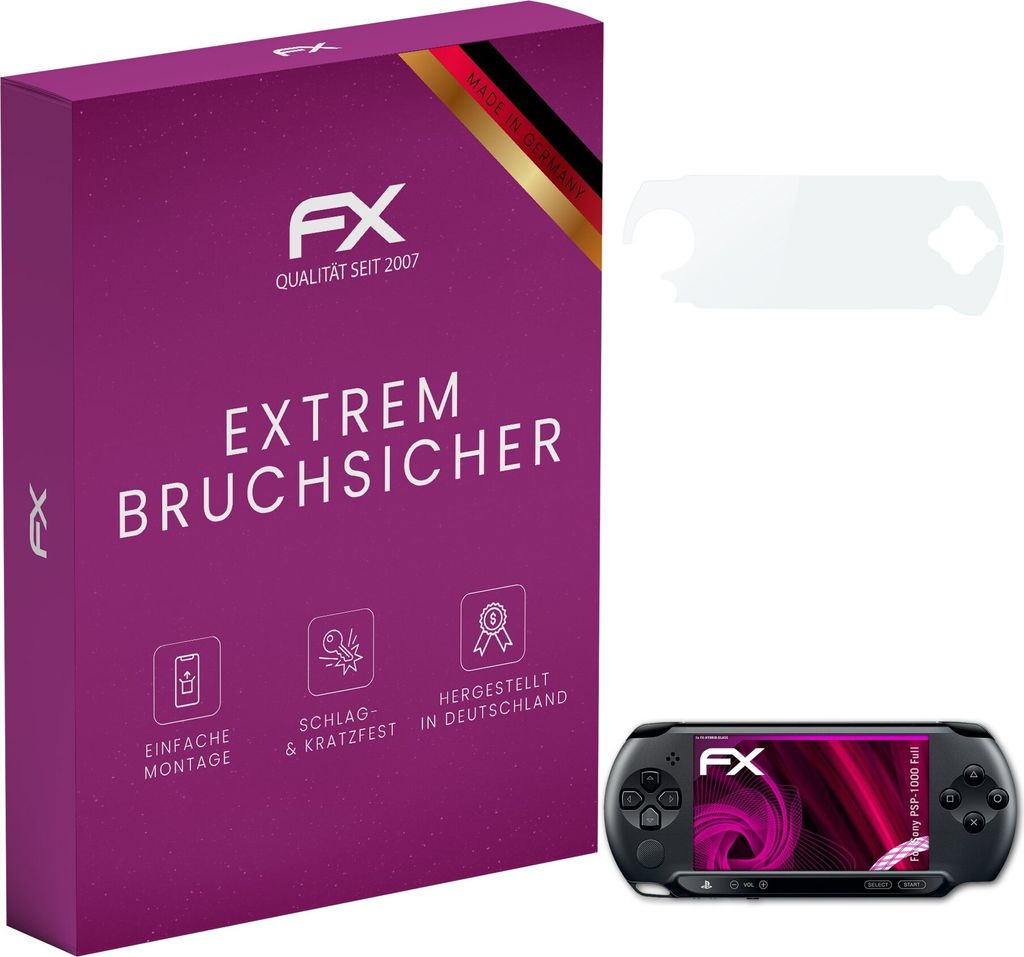 atFoliX FX-Hybrid-Glass Displayfolie kompatibel mit Sony PSP-1000 Full Glasfolie