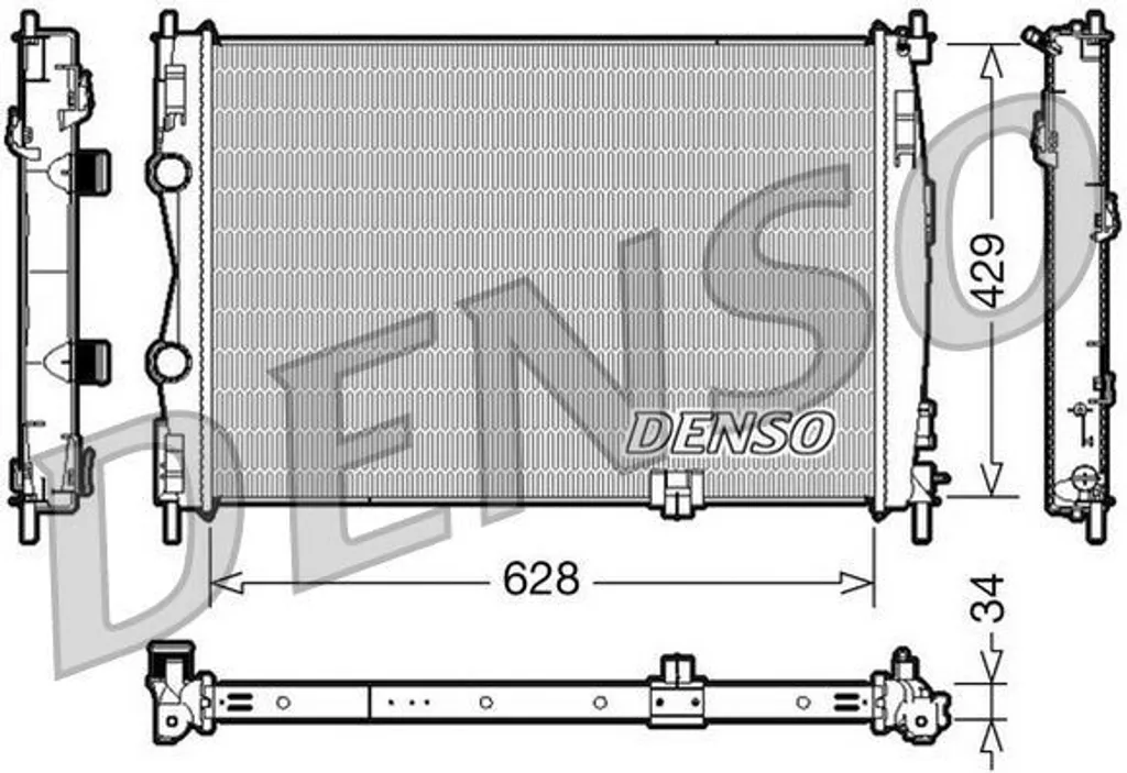 Radiateur de refroidissement moteur adaptable Qashqai J10 OE 21400JD70A Denso