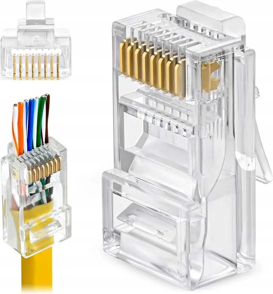 Connecteur RJ45 Cat5e à Passage : Fini les Erreurs de Sertissage - 100 pcs