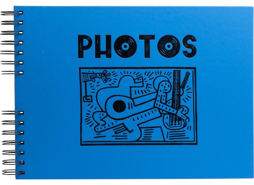 Exacompta 16785E Fotoalbum mit Spiralbindung, 50 schwarze Seiten, Musicart - Blau