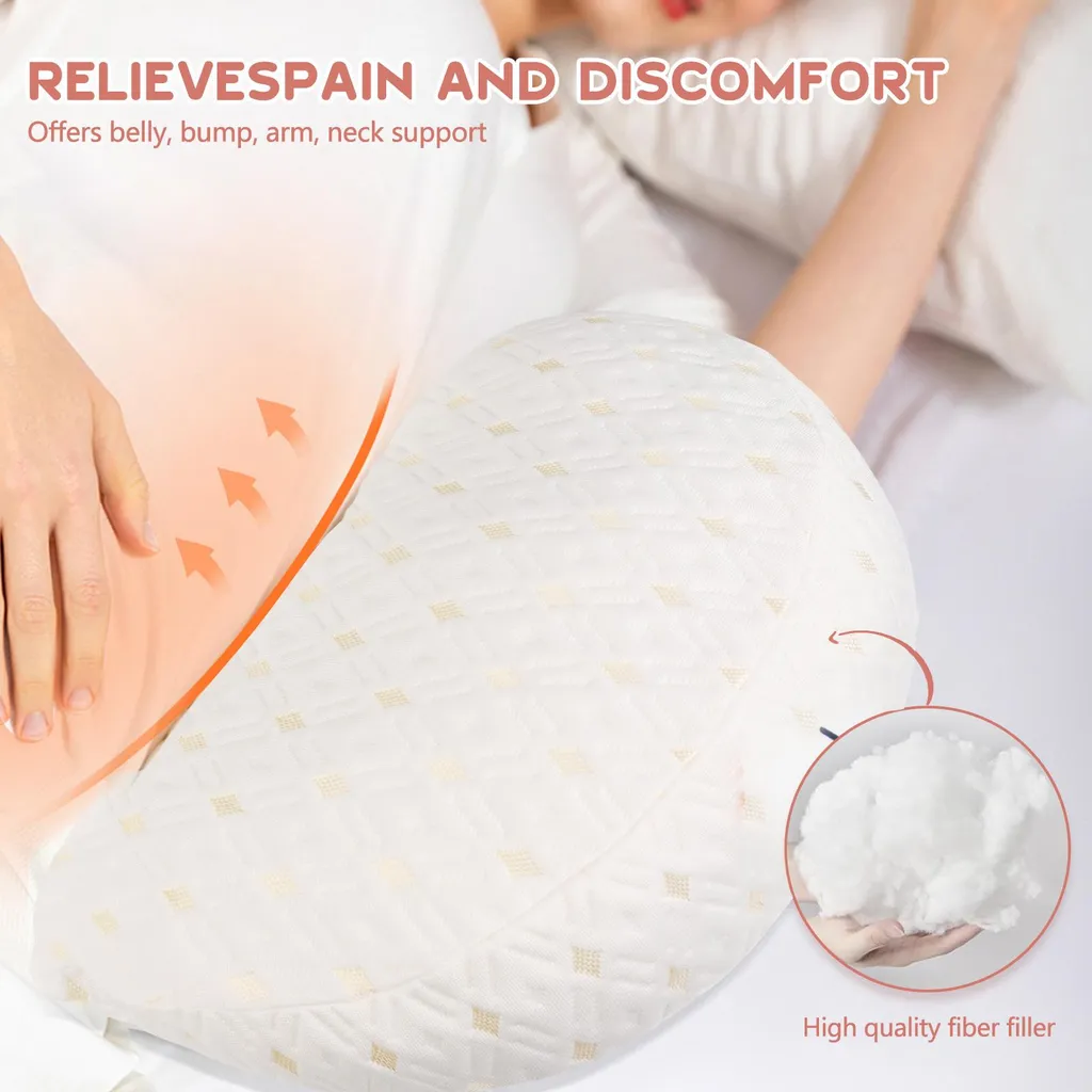 Soulager le mal de dos avec ce coussin de grossesse réglable blanc