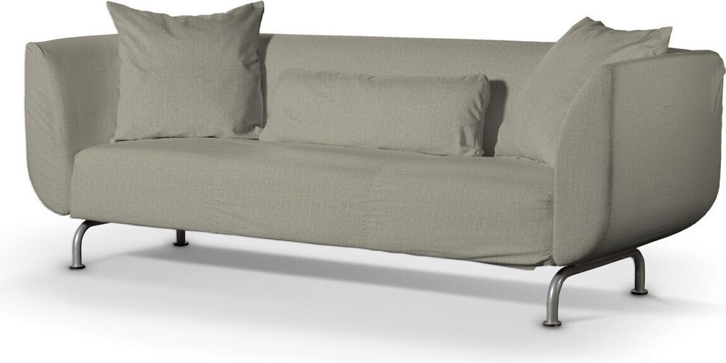 Dekoria Bezug für Strömstad 3-Sitzer Sofa, beige- grau, Bezug für Sofa Stromstad 3-sitzer