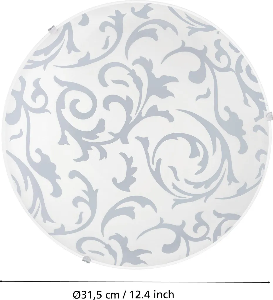 Plafonnier Eglo 90043 Scalea 1 Blanc Ø315mm avec Douille E27 Design
