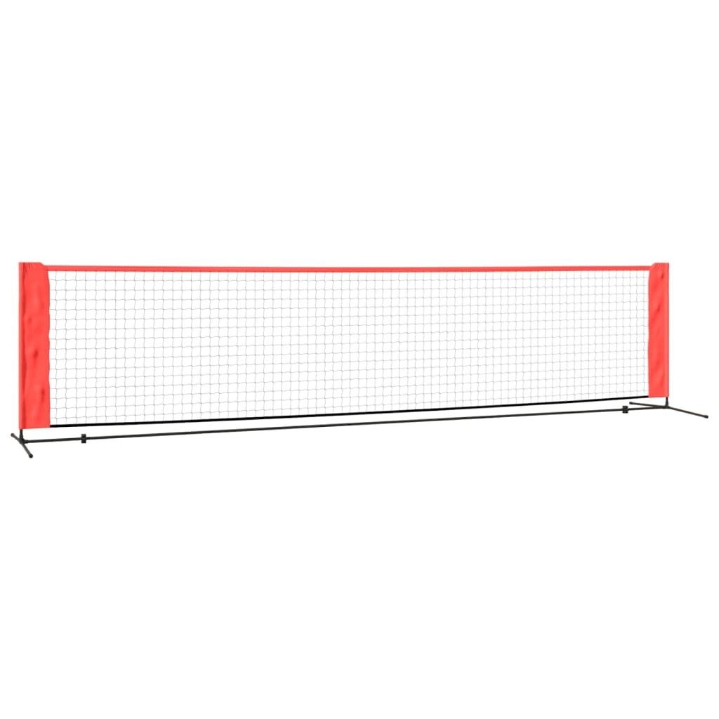 vidaXL Filet de tennis noir et rouge 400x100x87 cm Image du produit 
