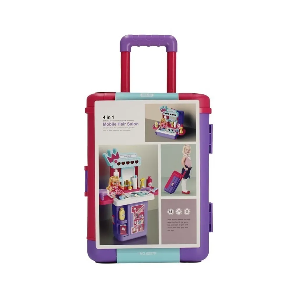 Set de jeu salon de coiffure avec mallette 483208 et 10 accessoires