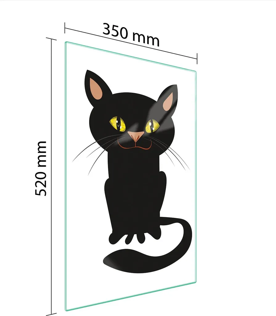 Copripiano Cottura in Vetro 35x52 Gatto - Tagliere Multifunzione