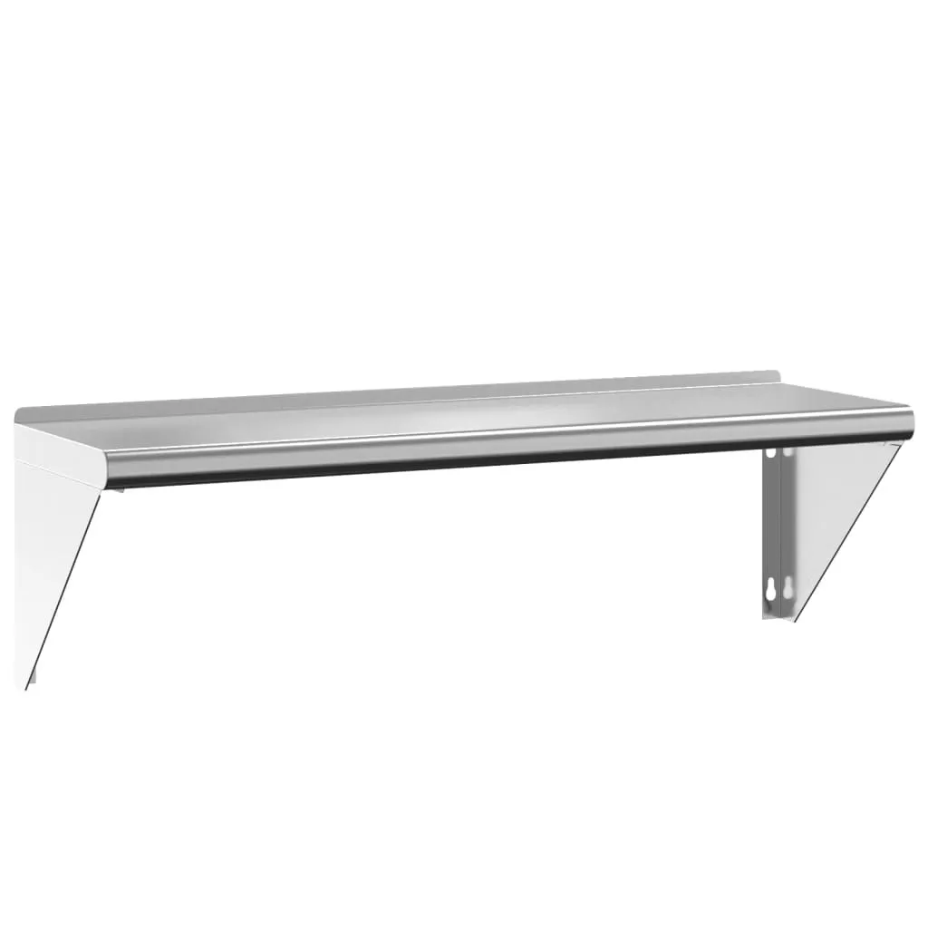 Scaffale Parete Acciaio Inox 100x30x31 cm Argento | Design Industriale - 1