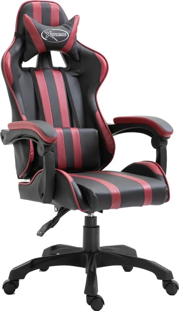 Chaise gamer vin rouge en simili cuir haute qualité pour bureau gaming