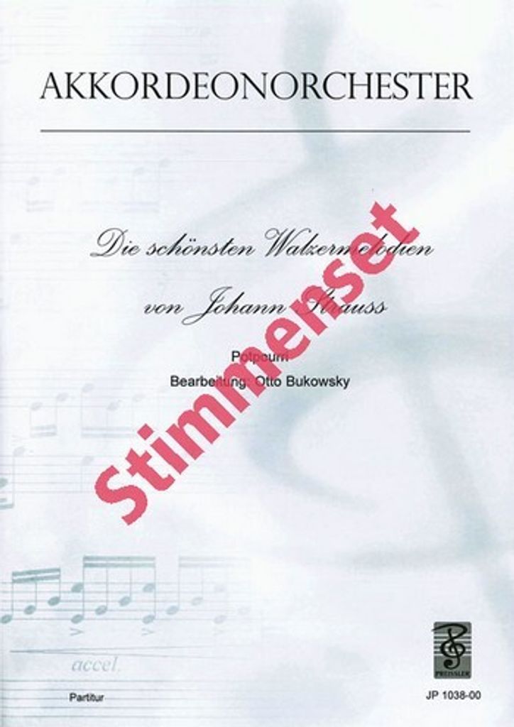 Strauß, Johann Die schönsten Walzer Akkordeonorchester Stimmenset