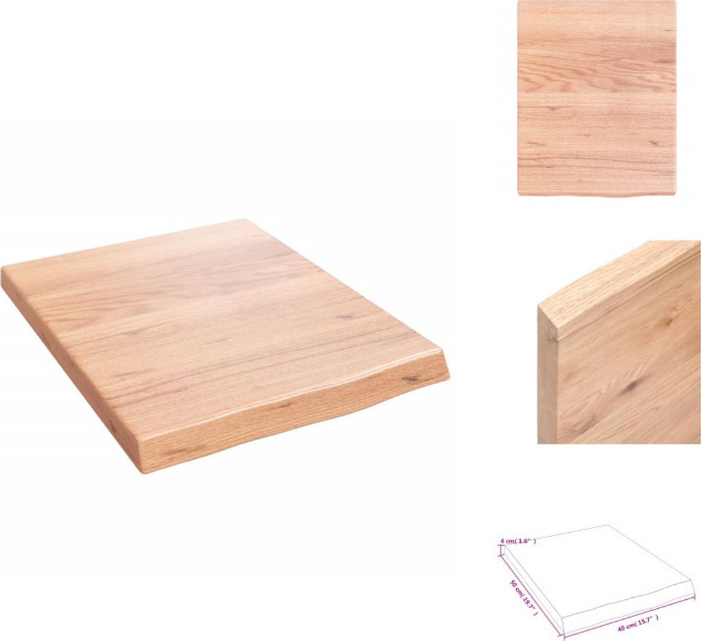 vidaXL Wandregal Hellbraun 40x50x(2-4) cm Massivholz Eiche Behandelt - Wandregale