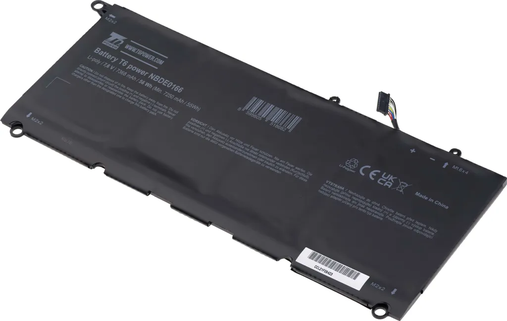 Batteria T6 Power Dell XPS 13 9343 | Li-Poly 56Wh 7368mAh Ricambio