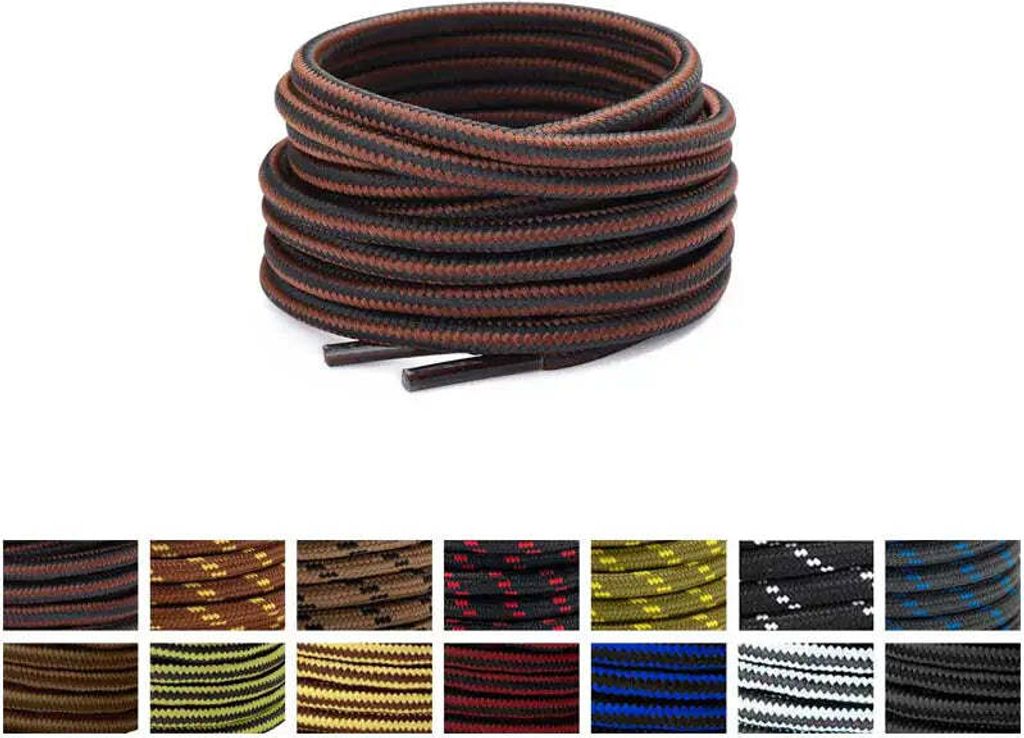 Zweifarbige Schnürsenkel für Wanderschuhe / Arbeitsschuhe - Braun Schwarz- 140 cm