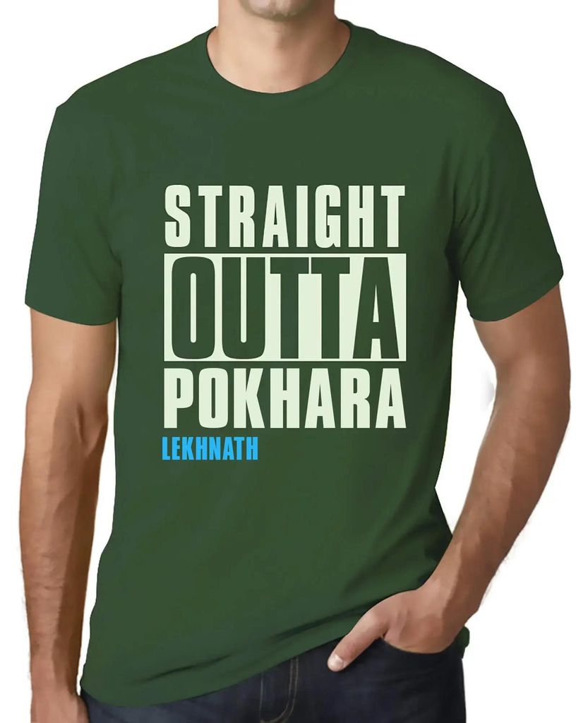 Herren Grafik T-Shirt Direkt aus dem Pokhara Lekhnath – Straight Outta Pokhara Lekhnath – Öko-Verantwortlich Vintage Jahrgang Kurzarm Lustige ...
