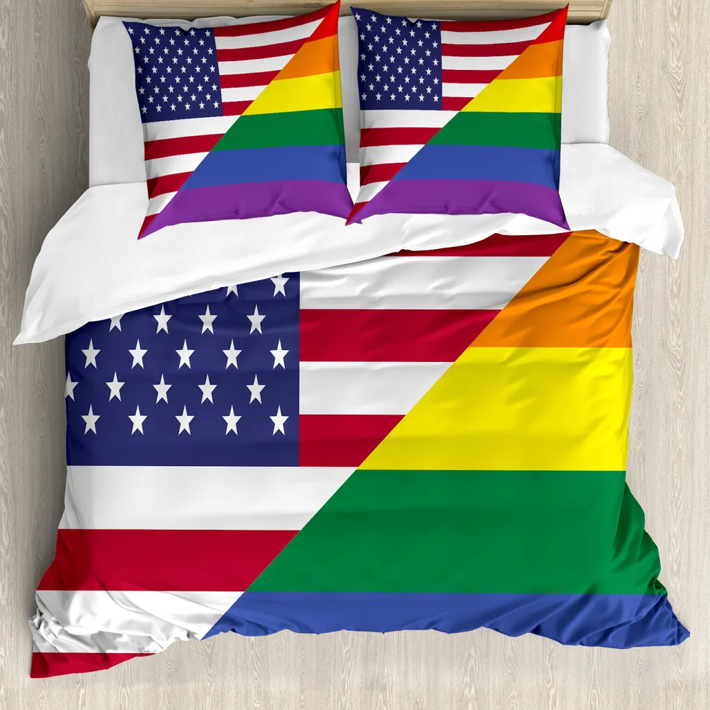 Copripiumino Anallergico ABAKUHAUS USA Rainbow 155x220