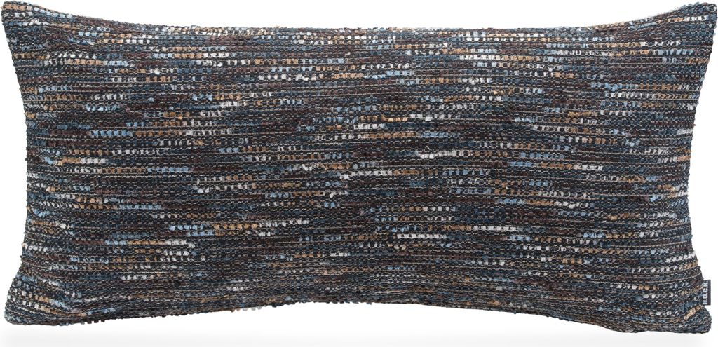 H.O.C.K. Bella Flokati Kissen 80x40cm schwarz / blau col. 014