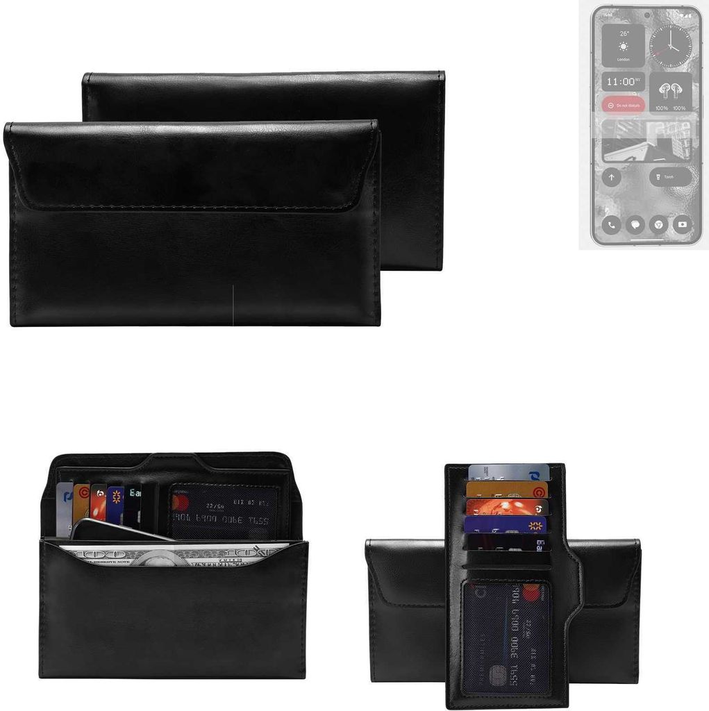 K-S-Trade Handy Hülle kompatibel mit Nothing 2 Schutz Hülle Tasche Schutz Case Handytasche Kunstleder schwarz, 1x
