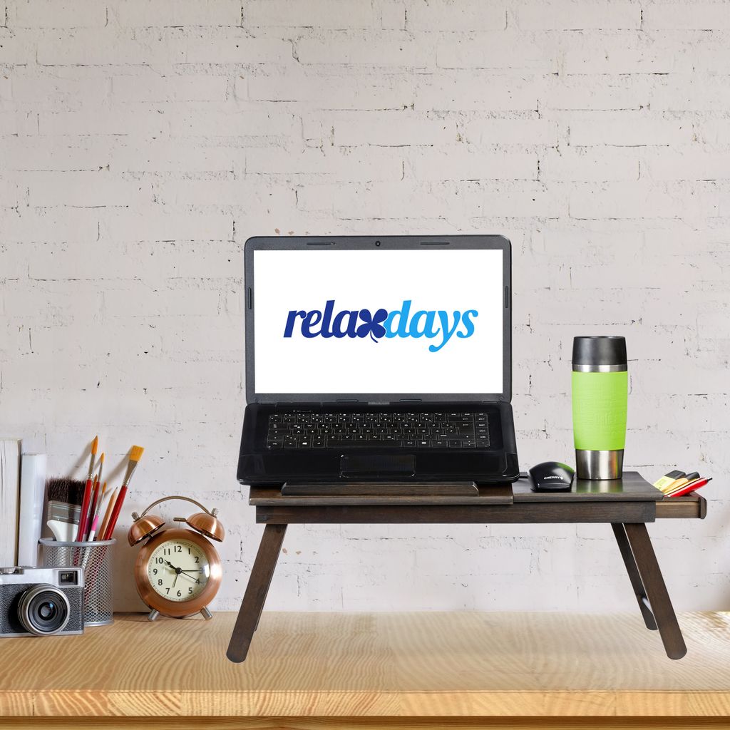 relaxdays Notebook-Betttablett braun Produktbild 3