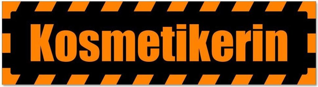 Kiwistar - Autoaufkleber - Orange - Schwarz - 30 x 8 cm - Kosmetikerin gestreift - Hinweis Aufkleber Sticker für Auto, Kfz, Fahrrad, PKW, LKW