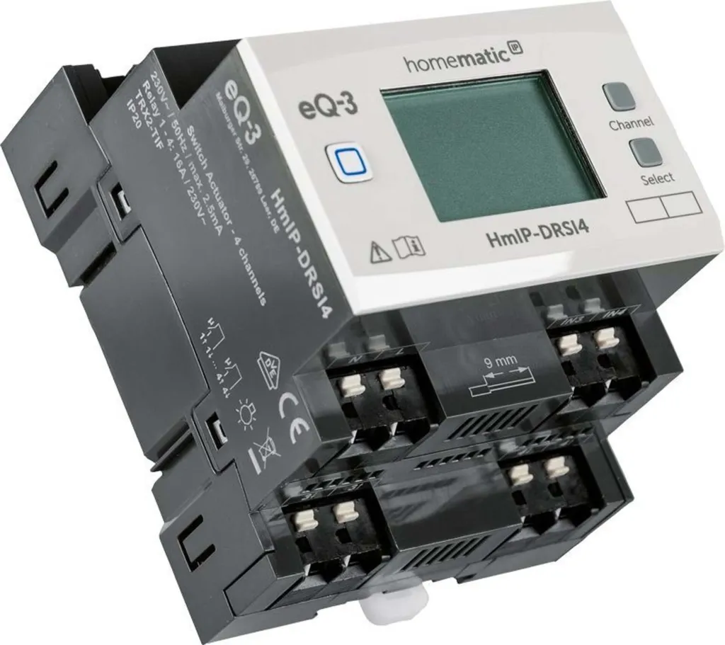 Module de commutation domotique 4 sorties Homematic IP pour tableau