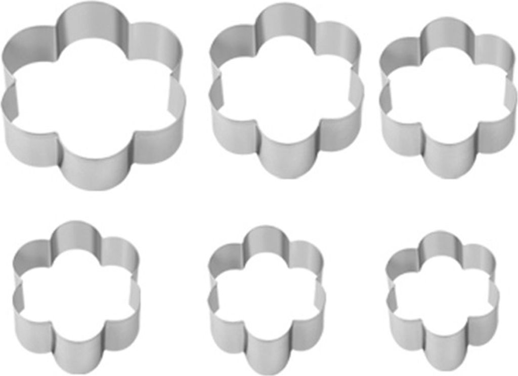 6-teiliges Herz-Ausstechformen-Set aus Edelstahl, sternförmige Ausstechformen in Blumenform zum Backen und Basteln, runde Gemüseausstechformen, K...