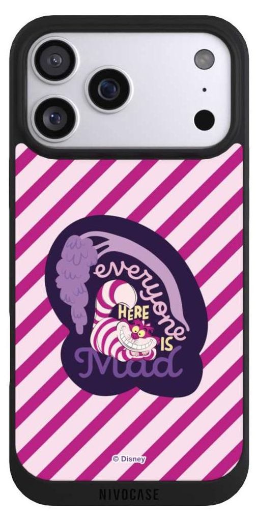 NIVOCASE Handyhülle für Apple iPhone 17 Pro Max Hülle NIVOpure Case Schwarz Alice im Wunderland Disney Grinsekatze