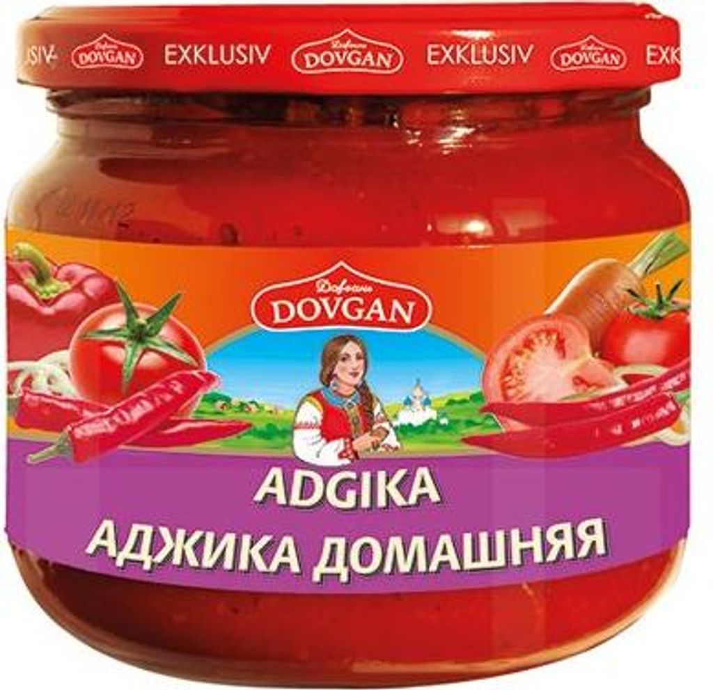 DOVGAN "Adgika" Tomaten-Paprika-Sauce scharf 12x380 ml