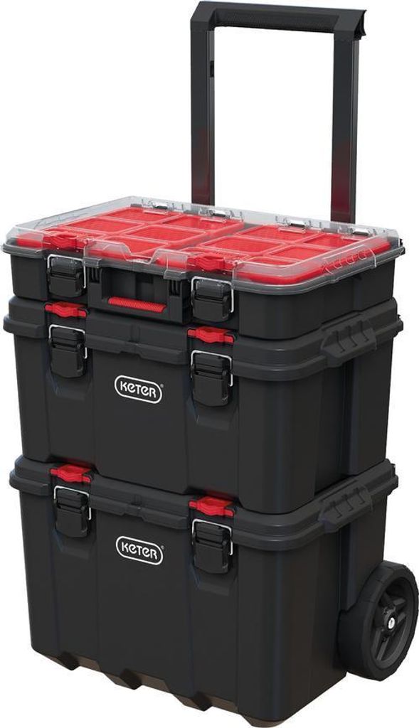 KETER Stack'N'Roll Mobile System - Set de 3 valises Image du produit 