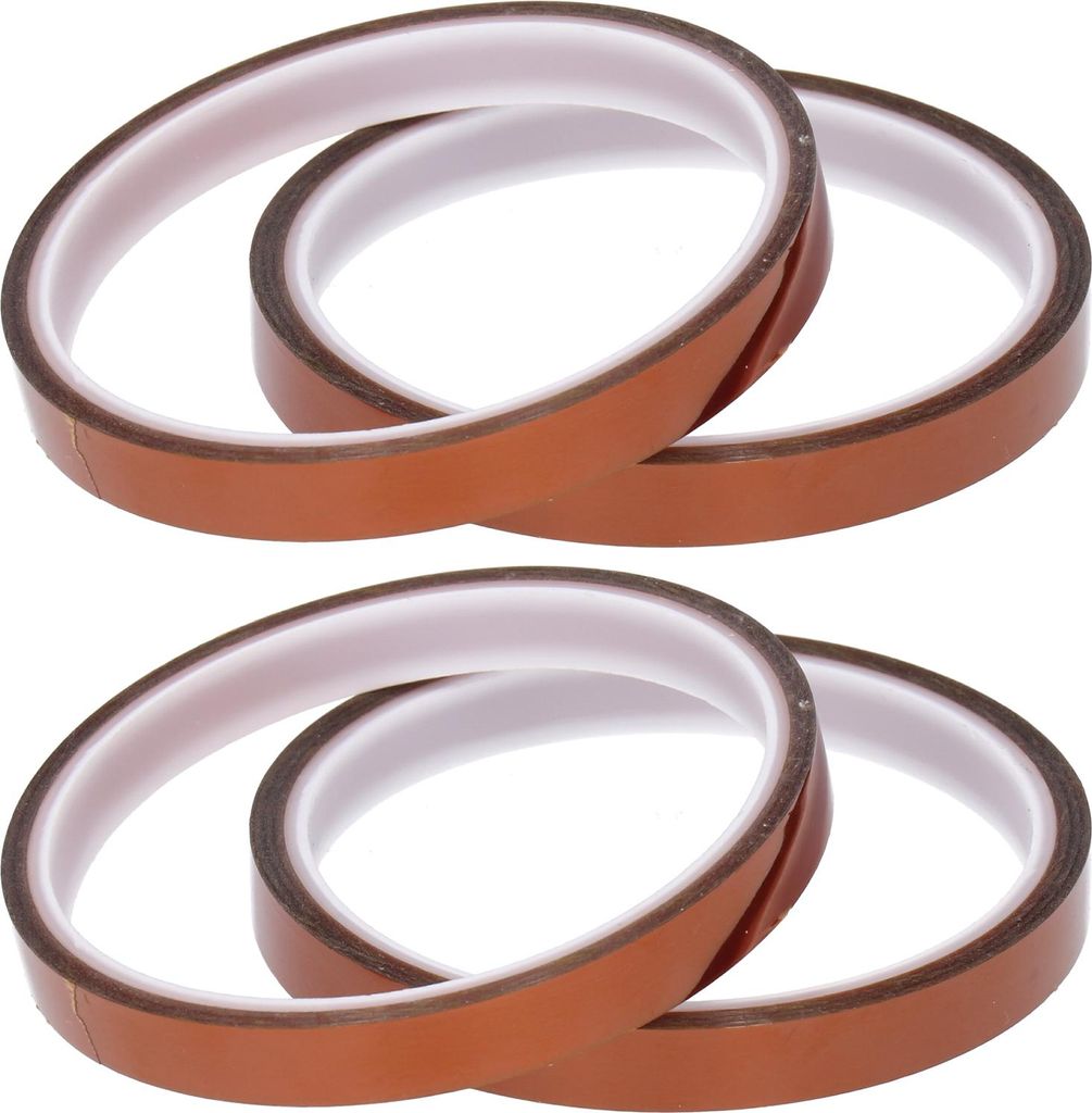4 Stück hitzebeständiges Polyimidband, gelbbraun, für Heizbettplatten von 3D-Druckern