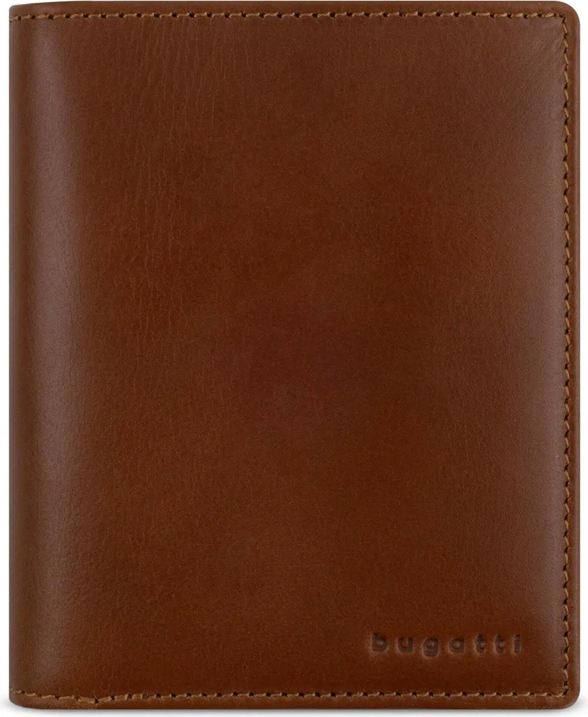 Mini Wallet Bugatti Cognac : Porte-monnaie Zippé en Cuir Brun de Qualité