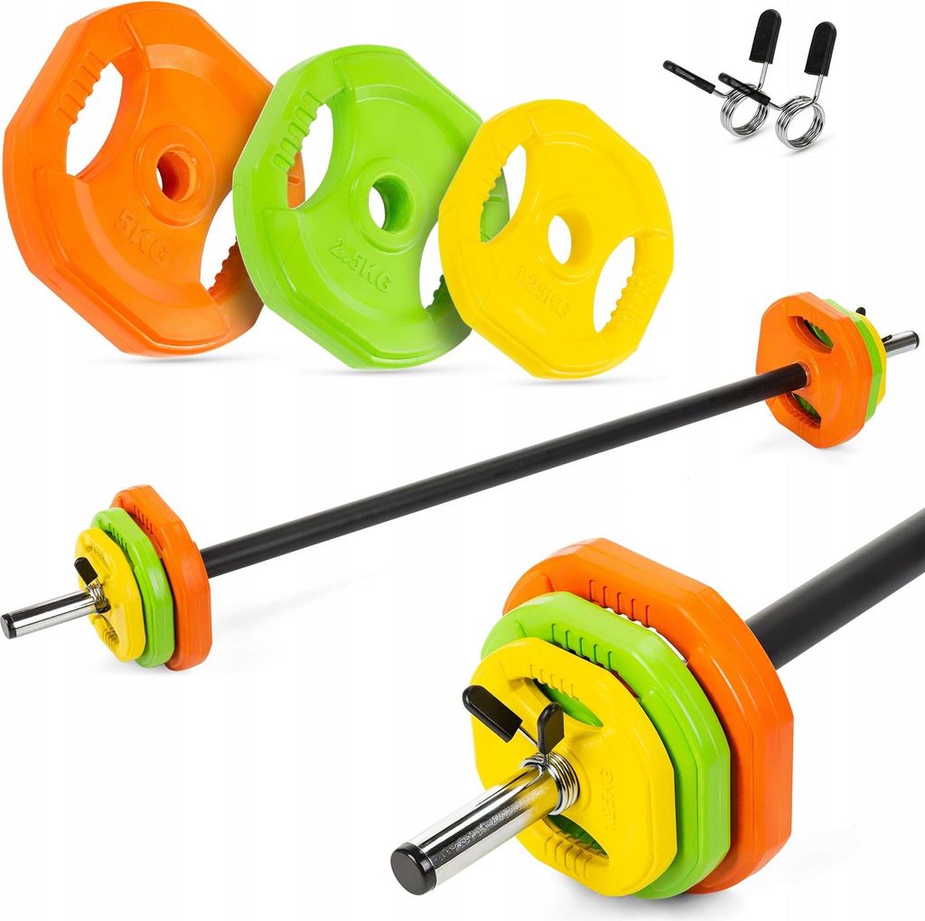 Gymtek Body Pump Stange 20 kg, Verstellbare Hantelstange, Langhantelstange - Gewichte: 2x 1.25 kg, 2x 2.5 kg, 2x 5 kg - Workout, Home Gym, Kraftt...