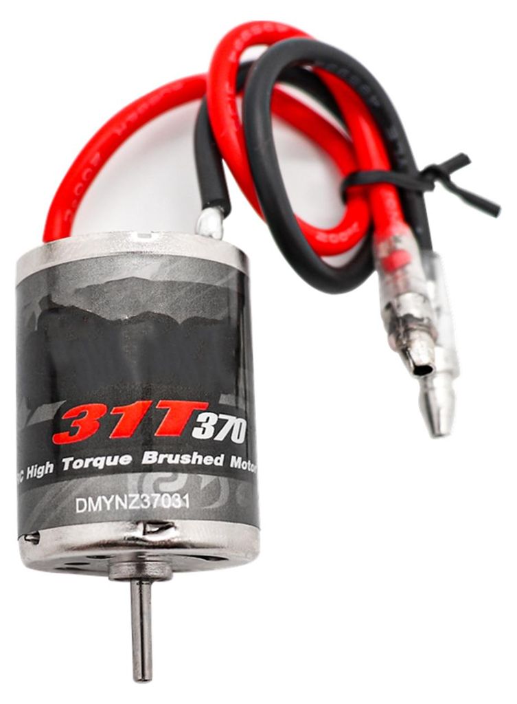 Buerstenmotor 370 Edelstahl-Buerstenmotor 31T Ersatz fuer Axial SCX24 Tamiya Wltoys HSP 1/18 1/16 Ferngesteuertes Auto Bullet Plug